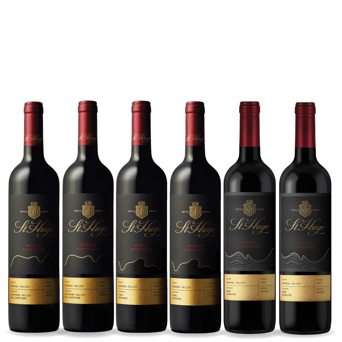 St Hugo Single Vineyard Shiraz Trio x 2 - Gift Boxed - CORK